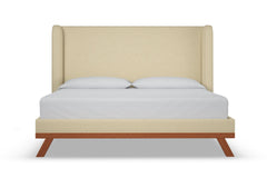 Tatum Upholstered Platform Bed :: Leg Finish: Pecan / Size: California King