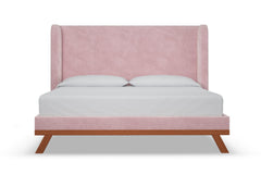 Tatum Upholstered Platform Bed :: Leg Finish: Pecan / Size: California King