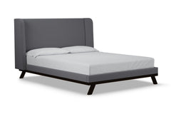 Tatum Upholstered Platform Bed :: Leg Finish: Espresso / Size: California King