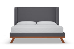 Tatum Upholstered Platform Bed :: Leg Finish: Pecan / Size: California King