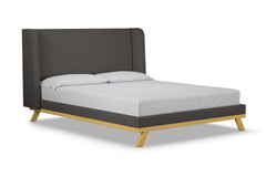 Tatum Upholstered Platform Bed :: Leg Finish: Natural / Size: Full Size