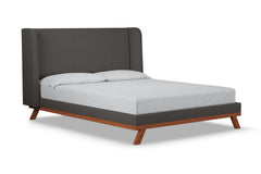 Tatum Upholstered Platform Bed :: Leg Finish: Pecan / Size: California King