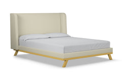 Tatum Upholstered Platform Bed :: Leg Finish: Natural / Size: Queen Size