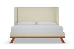 Tatum Upholstered Platform Bed :: Leg Finish: Pecan / Size: California King