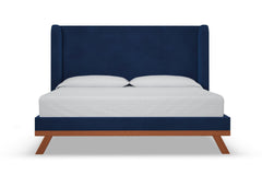 Tatum Upholstered Platform Bed :: Leg Finish: Pecan / Size: California King