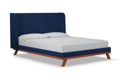 Tatum Upholstered Platform Bed :: Leg Finish: Pecan / Size: California King