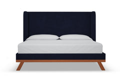 Tatum Upholstered Platform Bed :: Leg Finish: Pecan / Size: Queen Size