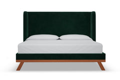 Tatum Upholstered Platform Bed :: Leg Finish: Pecan / Size: California King