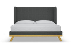 Tatum Upholstered Platform Bed :: Leg Finish: Natural / Size: California King