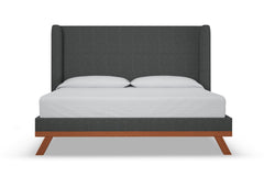 Tatum Upholstered Platform Bed :: Leg Finish: Pecan / Size: California King