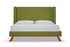 Tatum Upholstered Platform Bed :: Leg Finish: Pecan / Size: California King