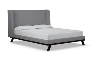 Tatum Upholstered Platform Bed :: Leg Finish: Espresso / Size: California King