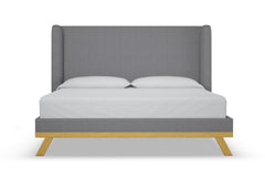 Tatum Upholstered Platform Bed :: Leg Finish: Natural / Size: Full Size