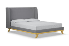 Tatum Upholstered Platform Bed :: Leg Finish: Natural / Size: California King