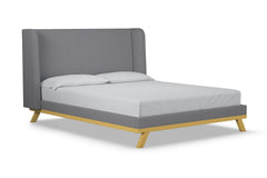 Tatum Upholstered Platform Bed :: Leg Finish: Natural / Size: King