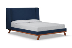 Tatum Upholstered Platform Bed :: Leg Finish: Pecan / Size: California King