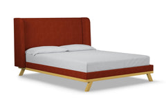 Tatum Upholstered Platform Bed :: Leg Finish: Natural / Size: King