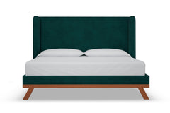 Tatum Upholstered Platform Bed :: Leg Finish: Pecan / Size: California King