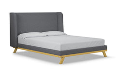 Tatum Upholstered Platform Bed :: Leg Finish: Natural / Size: Full Size