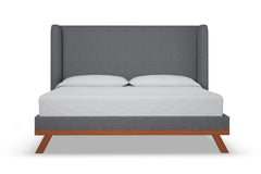 Tatum Upholstered Platform Bed :: Leg Finish: Pecan / Size: California King