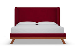 Tatum Upholstered Platform Bed :: Leg Finish: Pecan / Size: Queen Size