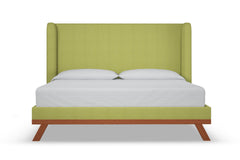 Tatum Upholstered Platform Bed :: Leg Finish: Pecan / Size: California King