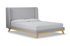 Tatum Upholstered Platform Bed :: Leg Finish: Natural / Size: California King