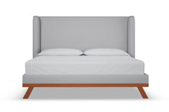 Tatum Upholstered Platform Bed :: Leg Finish: Pecan / Size: California King