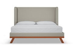 Tatum Upholstered Platform Bed :: Leg Finish: Pecan / Size: California King