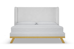 Tatum Upholstered Platform Bed :: Leg Finish: Natural / Size: Queen Size