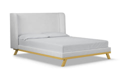 Tatum Upholstered Platform Bed :: Leg Finish: Natural / Size: California King