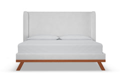 Tatum Upholstered Platform Bed :: Leg Finish: Pecan / Size: California King