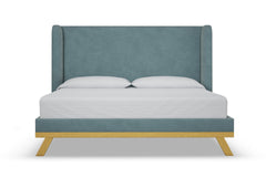 Tatum Upholstered Platform Bed :: Leg Finish: Natural / Size: California King