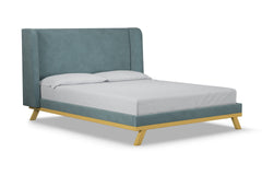 Tatum Upholstered Platform Bed :: Leg Finish: Natural / Size: California King