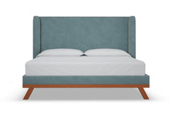 Tatum Upholstered Platform Bed :: Leg Finish: Pecan / Size: California King