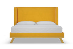Tatum Upholstered Platform Bed :: Leg Finish: Natural / Size: California King