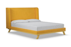 Tatum Upholstered Platform Bed :: Leg Finish: Natural / Size: California King