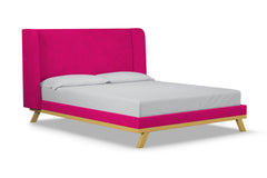 Tatum Upholstered Platform Bed :: Leg Finish: Natural / Size: California King