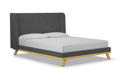 Tatum Upholstered Platform Bed :: Leg Finish: Natural / Size: King