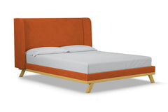 Tatum Upholstered Platform Bed :: Leg Finish: Natural / Size: California King