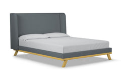 Tatum Upholstered Platform Bed :: Leg Finish: Natural / Size: Queen Size