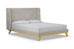 Tatum Upholstered Platform Bed :: Leg Finish: Natural / Size: Queen Size