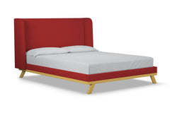 Tatum Upholstered Platform Bed :: Leg Finish: Natural / Size: Queen Size