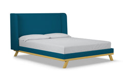 Tatum Upholstered Platform Bed :: Leg Finish: Natural / Size: Queen Size