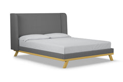 Tatum Upholstered Platform Bed :: Leg Finish: Natural / Size: California King