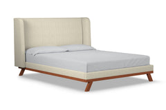 Tatum Upholstered Platform Bed :: Leg Finish: Pecan / Size: Queen Size