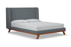 Tatum Upholstered Platform Bed :: Leg Finish: Pecan / Size: Queen Size