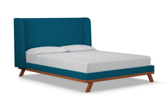 Tatum Upholstered Platform Bed :: Leg Finish: Pecan / Size: California King