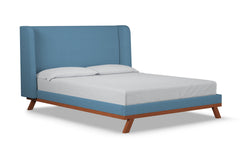 Tatum Upholstered Platform Bed :: Leg Finish: Pecan / Size: California King