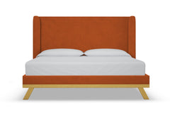 Tatum Upholstered Platform Bed :: Leg Finish: Natural / Size: California King